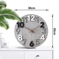 thumbnail image 4 of Reloj de pared grande de 30 cm sin ruidos de tictac, moderno reloj de pared 3D de madera para sala de estar, dormitorio, cocina (gris), 4 of 4