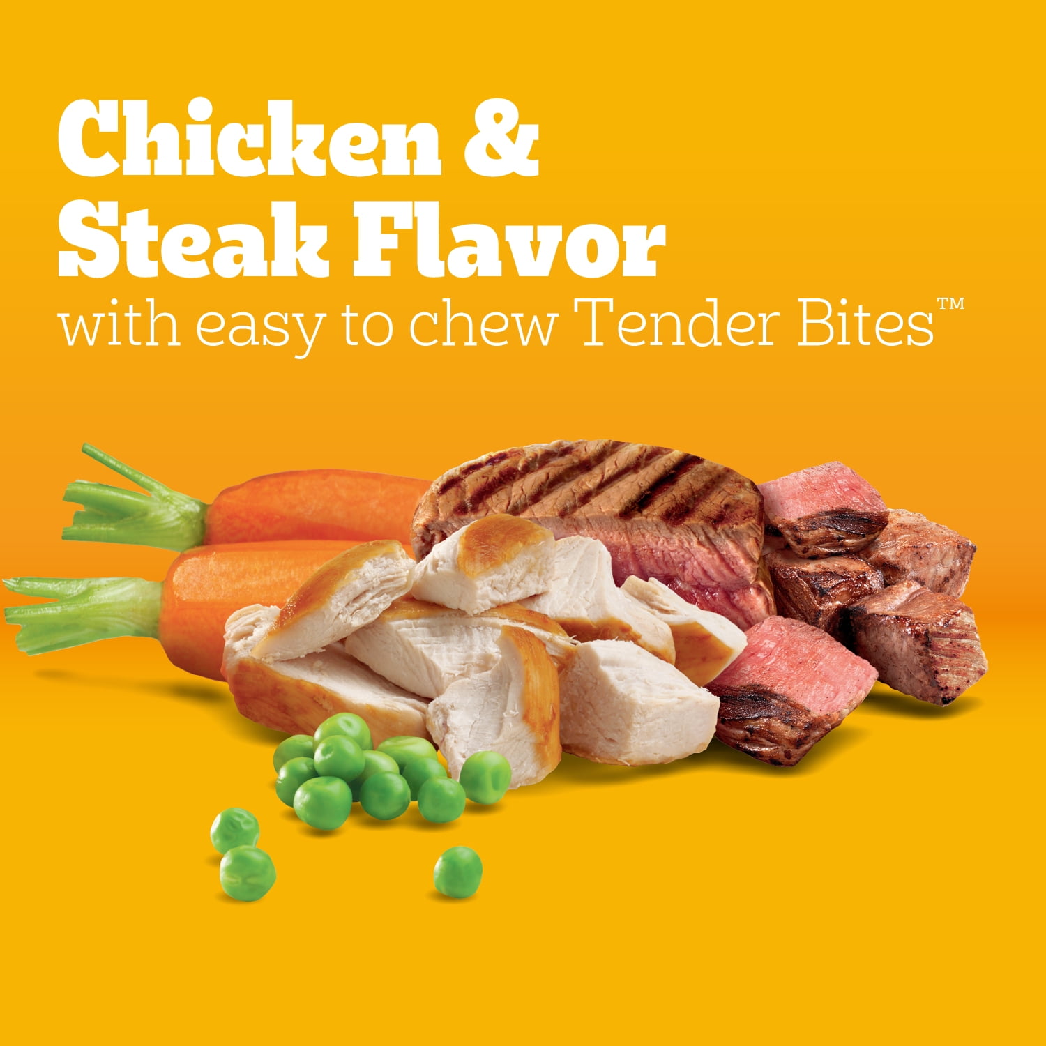 Pedigree With Tender Bites Complete Nutrition Adult, Chicken & Steak Flavor Dry Dog Food, 40 lb Bag