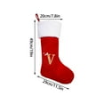 thumbnail image 3 of Weloille 19inch Christmas Letter Stockings, Initial Embroidered Stockings Personalized Christmas Large Stocking Decorations for Holiday Xmas Season Gift Decor (V, Red), 3 of 5
