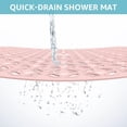 thumbnail image 4 of Square Shower Mat, 27"x 27" Extra Large Shower Mats for Inside Shower, TPE Anti Slip Shower mat with Suction Cups Drain Holes, Machine Washable Shower Floor Mat (Light Pink), 4 of 12