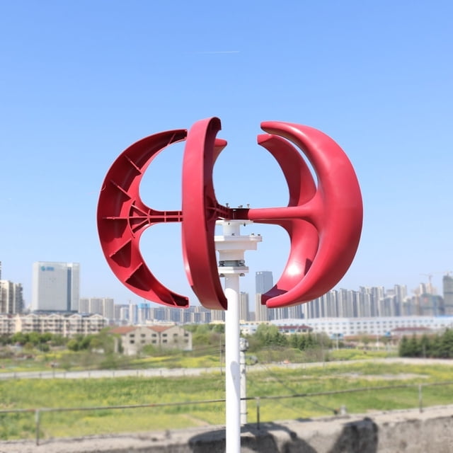 Wind Power Turbines Generator 5kw 8kw 12/24/48V 5 Blades Windmill Lantern Vertical Axis For Streetlight with MPPT Controller ,Easy Installation