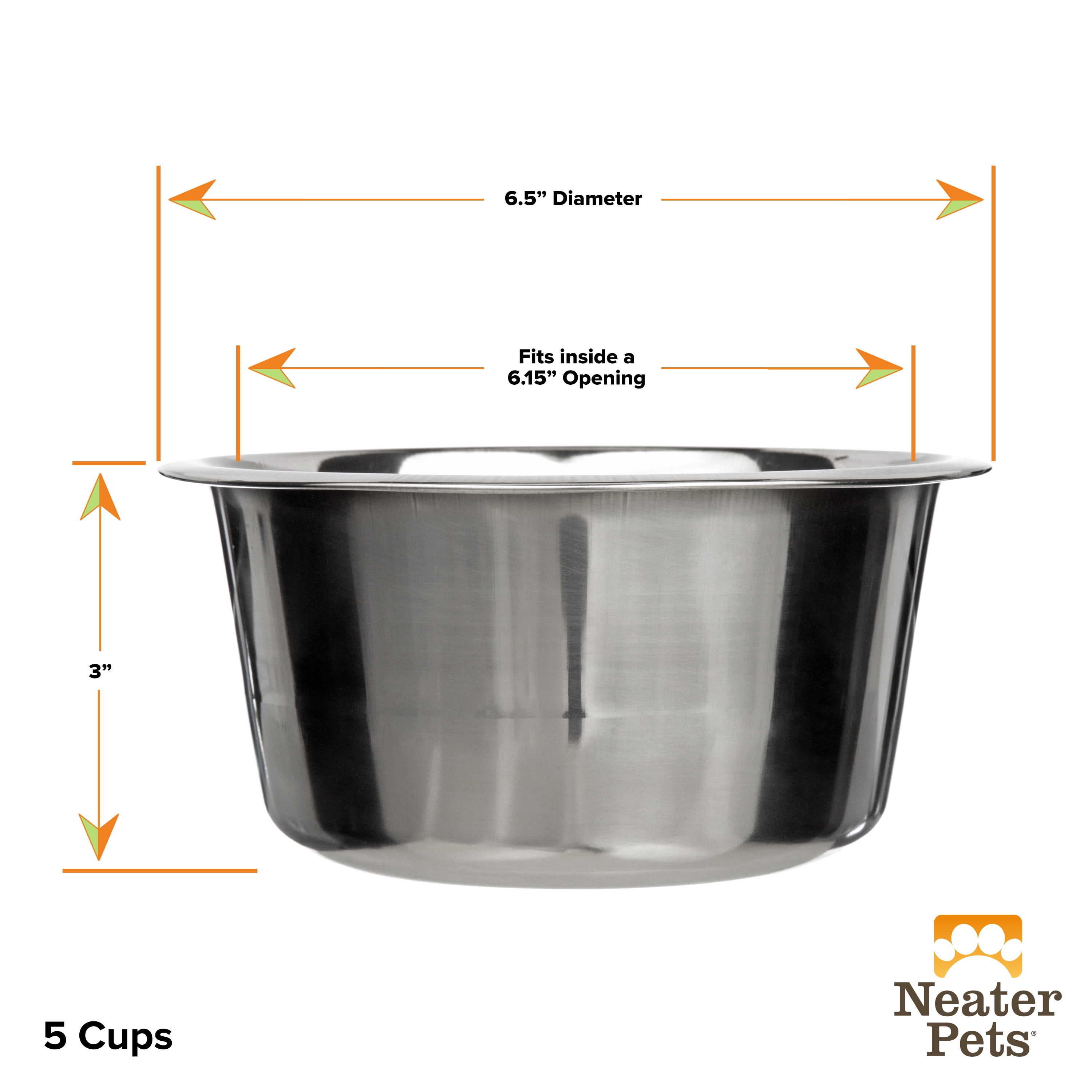 Neater Pet Brands Stainless Steel Slow Feed Bowl (3/4 Cup) - Fits in Cat & Small Neater Feeders