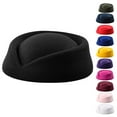 thumbnail image 2 of Audhol Flight Attendant Hat, Women's Costume Cap, Pillbox Hat Cosplay, Stage Performance Hatcosplay Show, Halloween, Stage Drama, Themed Photoshoot, Costume Party, Blue, 2 of 3