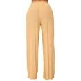 thumbnail image 2 of YVNAURA Mesh Beach Cover Up Pants for Women Wide Leg Swimsuit Cover Ups Elastic Waist Breezy Sheer Swimwear Pants Summer Vacation, Yellow,L, 2 of 8