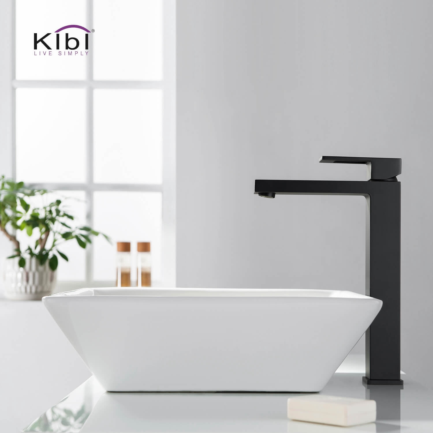 Kibi Cubic Single Handle Bathroom Vessel Sink Faucet
