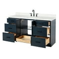 thumbnail image 5 of Ariel Kelly 66 Inch Single Oval Sink Bathroom Vanity With Carrara White Quartz Countertop 1.5 Inch Edge In Midnight Blue, 5 of 12