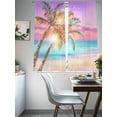 thumbnail image 4 of Palm Tree Sheer Curtains for Living Room Bedroom, Light-filtering Sheer Curtain, Beach Rod Pocket Voile Window Treatment Drapes, 52’’Wx63’’L, 2 Panels Set, 4 of 7