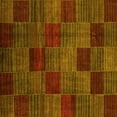 thumbnail image 1 of Ahgly Company Machine Washable Indoor Square Checkered Yellow Modern Area Rugs, 3' Square, 1 of 4