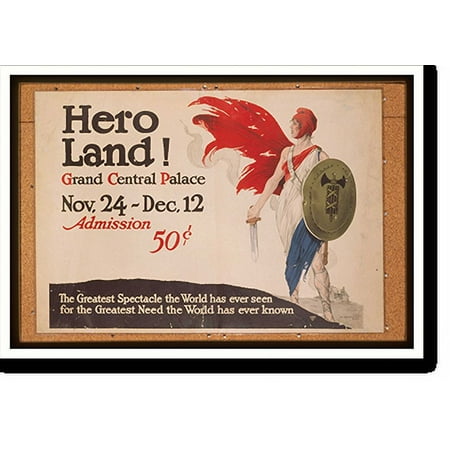 Historic Print, Hero land! Grand Central Palace Nov. 24 - Dec. 12. Admission 50 cents, 16" x 20"