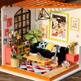 thumbnail image 1 of Casa de muñecas en miniatura con muebles, bricolaje, kits de madera, Sala de estar perfke Casa de muñecas de bricolaje, 1 of 9