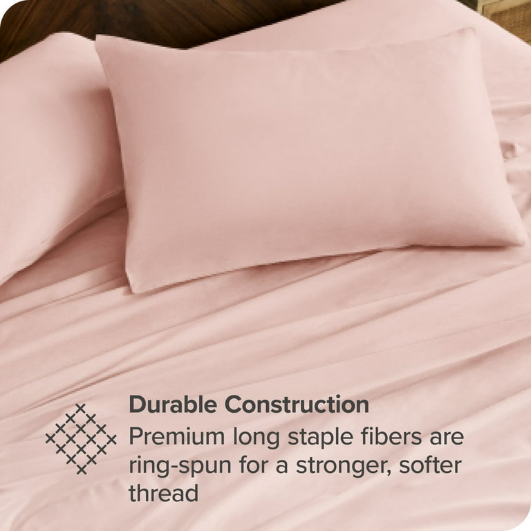 Bare Home | Organic Cotton Percale Sheet Set Split King / Dusty Rose