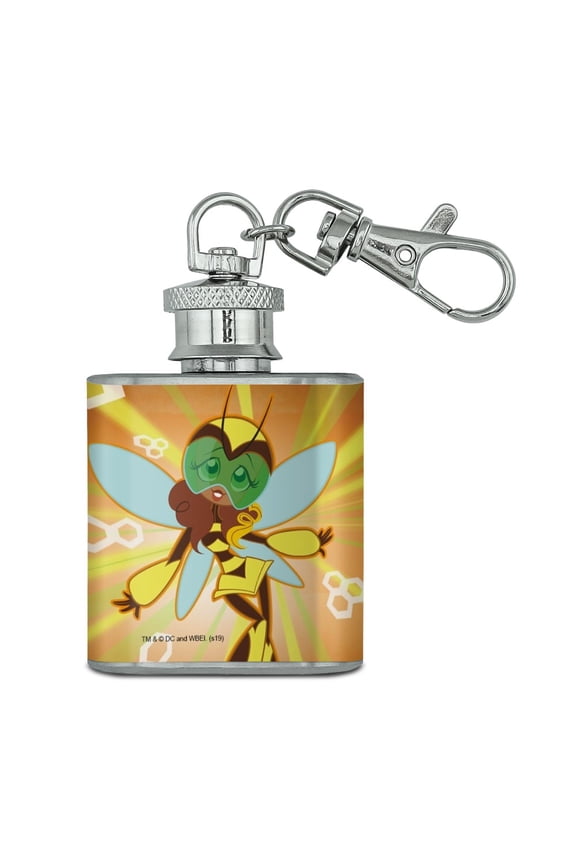 DC Super Hero Girls Bumblebee Stainless Steel 1oz Mini Flask Key Chain