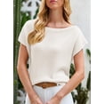 thumbnail image 4 of Sudadera Saodimallsu con hombros descubiertos para mujer, color blanco, 4 of 6