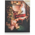 thumbnail image 3 of ReLIVE Decorative Expressions Light Up Canvas Christmas Sign Santa Playing Piano, 3 of 7
