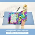 thumbnail image 5 of Rainbow Color Leopard 2 Pack Pencil Pouch for 3 Ring Binder Smooth Zipper Folders with Pockets Clear Window Pencil Case, 5 of 6