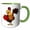 Green/White, variant on 3drose, Cute Funny Rooster Chicken Bowling Cartoon, 11oz Two-tone Blue Mug