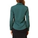 thumbnail image 3 of INSPIRAR CHIC Blusa de Oficina de Manga Larga con Lazo en el Cuello y Contraste en Verde Oscuro Talla S, 3 of 6