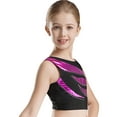 thumbnail image 3 of inlzdz Kids Girls Metallic Shiny Sleeveless Crop Tops for Ballet Gymnastics Dance Vest Top Hot Pink 10, 3 of 7