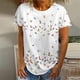 thumbnail image 2 of Moda Mujer Causal Rounk Cuello Impresión Blusa Manga Corta Camiseta Verano Tops Fridja bn5538, 2 of 5