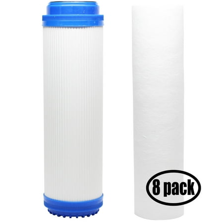 

8-Pack Replacement for Filter Kit for PurePro UV-301 RO System - Includes Polypropylene Sediment Filter & Granular Activated Carbon Filter - Denali Pure Brand