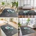 thumbnail image 4 of Large Area Rugs 8'x10', Daisy Butterfly Carpet Runner Indoor Outdoor Rugs Home Decor Aesthetic, Spring Floral Teal Butterflies Modern Art Non Slip Mats Washable Accent Rug for Living Room Bedroom, 4 of 8