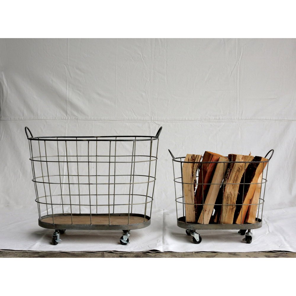3R Studios Rolling Laundry Baskets Set of 2