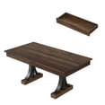 thumbnail image 1 of 71-Inch Rectangular Dining Table for 6-8 – Spacious Wood Double Pedestal – Extra Thick Tabletop – Two Large Drawers – Solid Frame – Perfect for Dining Room, Kitchen, or Office – Walnut, 1 of 8