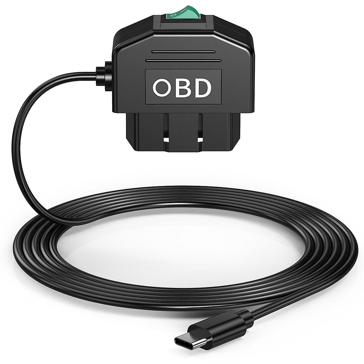 Dash Cam OBD Hardwire Kit, Dash Camera USB Type C Hardwire Kit with OBD Power Cable for Dashcam 12-