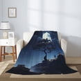 thumbnail image 2 of Throw Blanket for Couch Sofa and Bed, Starry Sky Moon Tree A Super Soft Plush Throw Blanket, Fuzzy Cuteness Comfy Warm Washable Flannel Blanket & Throws for All Season 60"x50", 2 of 5