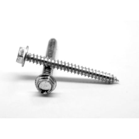 

#8-15 x 1 1/4 Sheet Metal Screw Hex Washer Head Type A Low Carbon Steel Zinc Plated Pk 1000