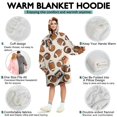 thumbnail image 5 of Beige Footballs and Numbers Pattern Wearable Oversized Blanket,Wearable Blanket Hoodie for Adults,Cozy Hooded Blankets with Super Pockets,Super Warm Fuzzy Pullover for Women & Men, 5 of 6