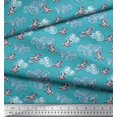 thumbnail image 3 of Soimoi Poly Crepe Fabric Clouds & Bullfinch Bird Printed Craft Fabric by The Yard 52 Inch Wide, 3 of 3