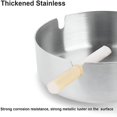 thumbnail image 2 of TENIRO Cigarettes Smoking Accessories,Tabletop Round Stainless Steel Ash Tray Set for Home,Hotel,Restaurant,Indoor,Outdoor (3 Pack,Silver), 2 of 8