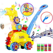 Bubble Machine Automatic Bubble Blower for Kids  Age 3 Bubbles Toys with Light & Music Includes 4 Bottles of Bubble Solution