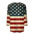 thumbnail image 7 of Ydkzymd Independence Day 4th Of July Shirts Women 3/4 Length Sleeve Round Neck Usa Shirts American Flag Business T-Shirts Summer Tunic Tops Khaki 2XL, 7 of 7