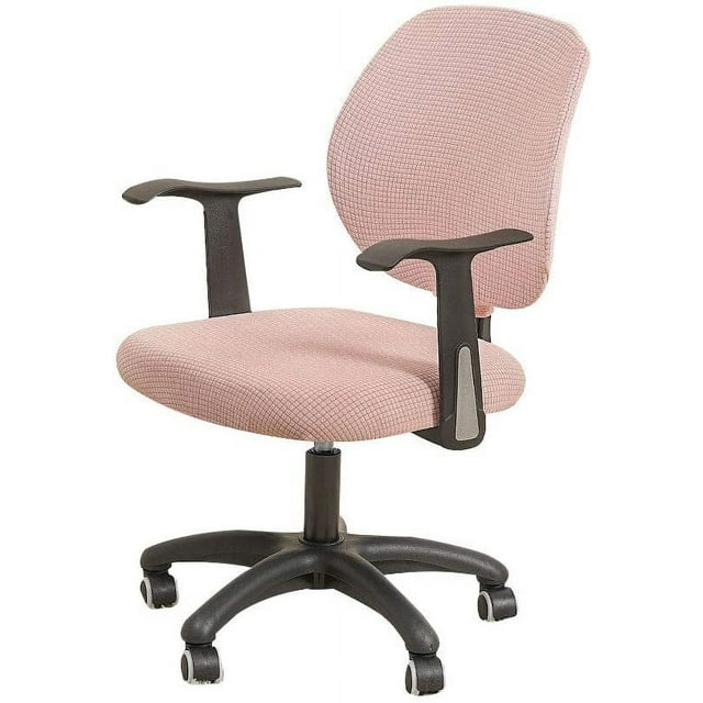 ORUYROP Housse de Chaise de Bureau Rose Résistante à l'Eau Extensible Jacquard Élastique Housses 2 Pcs pour Chaise d'Ordinateur de Bureau Housse Extensible