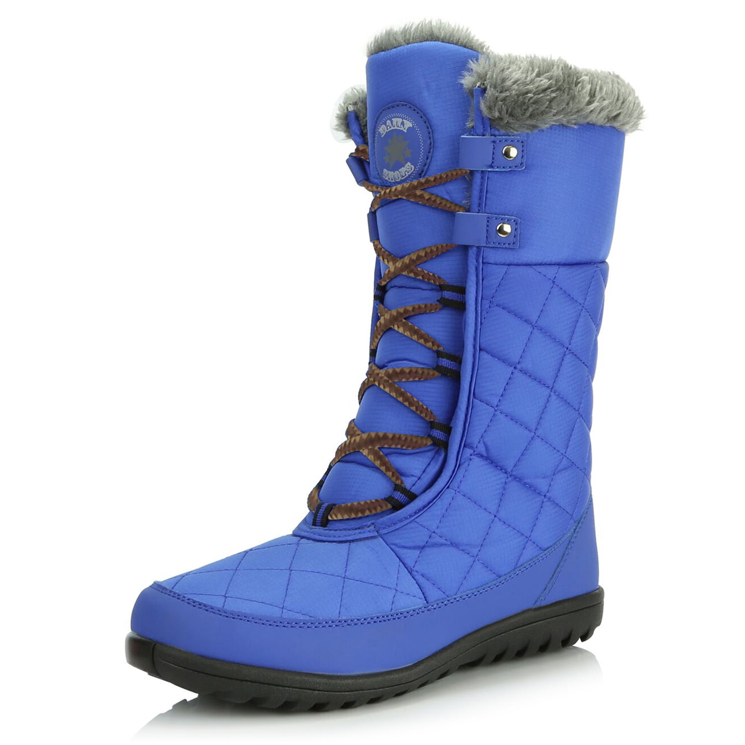 royal blue fur heels