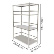 TBVECHI Heavy Duty Stainless Steel Shelving Adjustable Shelf Storage Unit for Kitchen Commercial Office Garage Storage (4 Tier 31.5 * 15.7 * 47.2in)