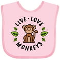thumbnail image 3 of Inktastic Live Love Monkeys Boys or Girls Baby Bib, 3 of 4