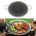 thumbnail image 1 of Stainless Steel BBQ Stovetop Griddle Pan Double Handles for Indoor Outdoor Cooking, Ideal for Steak, Bacon, Seafood, Vegetables, 4-6 People, 1 of 7