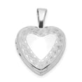 thumbnail image 1 of FB Jewels Sterling Silver Rhodium-plated Twisted Border 12mm Heart Locket, 1 of 5