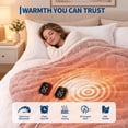 thumbnail image 4 of GARVEE Heated Electric Blanket, King 90"x100", Pink, Dual Control, Fast Heating, 10 Heat Levels, 10-Hour Auto-Off, 3D Jacquard Checkered Flannel Sherpa, 4 of 8
