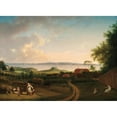 thumbnail image 2 of Jens Juel 18x14 Gold Ornate Wood Frame and Double Matted Museum Art Print Titled - Landscape by the Sound (C. 1800), 2 of 4