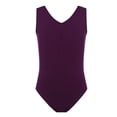 thumbnail image 3 of Sxiwei Girls 2Pcs Ballet Dance Outfits Classic Tank Top Tied Skirted Leotard for Gymnastics Ballet Dark Purple S, 3 of 7