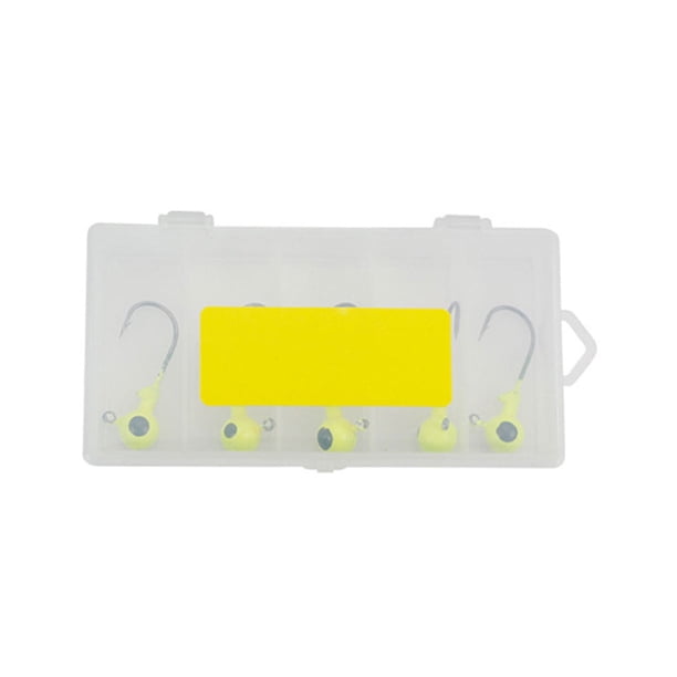 Naiovety Juego de ganchos de Cabezal de bola binocular realista con lengüeta Anzuelo ajustable flexible Resistente al desgaste Colgador de gran Pescar Amarillo fluorescente Monocromo Naiovety OD021006-02
