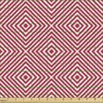 thumbnail image 2 of Abstract Fabric by the Yard, Geometric Linear Rhombuses Pattern with Psychedelic Effects Minimal Art, Decorative Upholstery Fabric for Sofas and Home Accents, Dark Pink and White by Ambesonne, 2 of 5