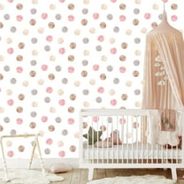 MuralsPrint Circle Dots Baby Room Peel and Stick Wallpaper, Eco-friendly, Easily Removable Wallpaper, 10'L x 24''W