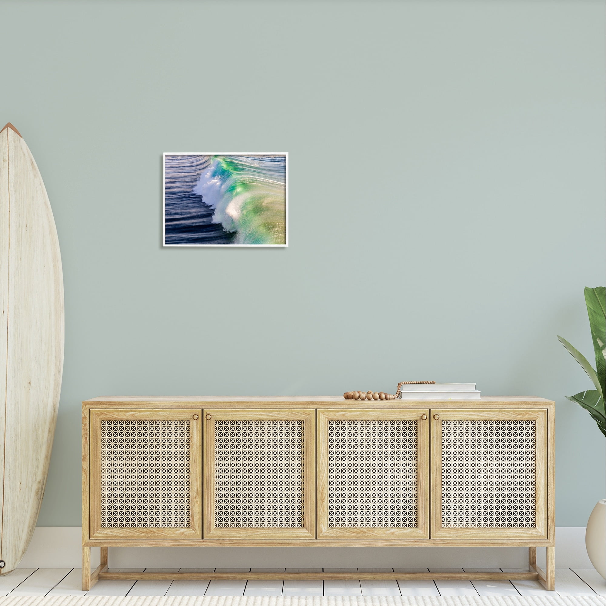Stupell Industries Rolling Sea Waves Deep Ocean Water Photography Photograph White Framed Art Print Wall Art, Design by Jeff Poe Photography