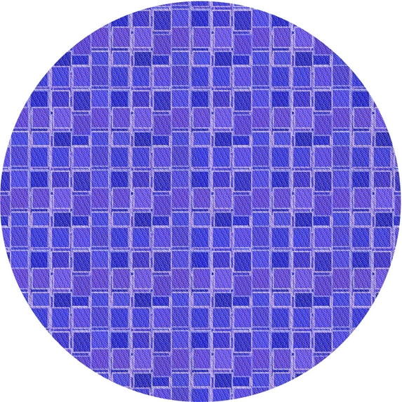 Ahgly Company Machine Washable Indoor Round Transitional Purple Area Rugs, 7' Round