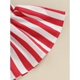 thumbnail image 6 of Baby Girl 4th of July Outfit Short Sleeves Rompers +American Flag Suspender Skirt Overalls +Headband 3Pcs Clothes Set, 6 of 7